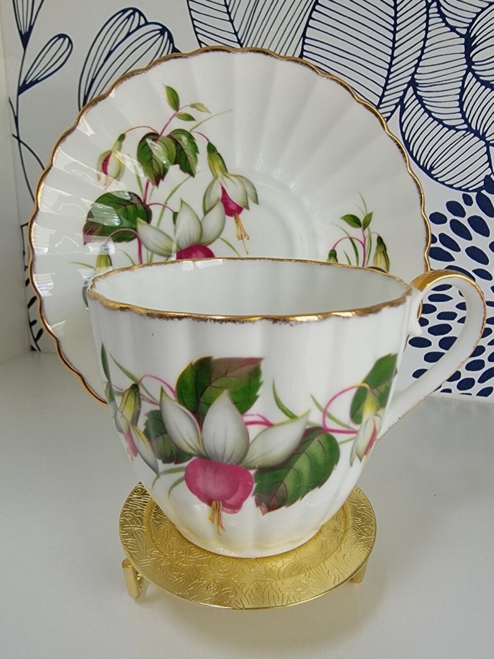 Jason "Fuschia" teacup & saucer pink floral